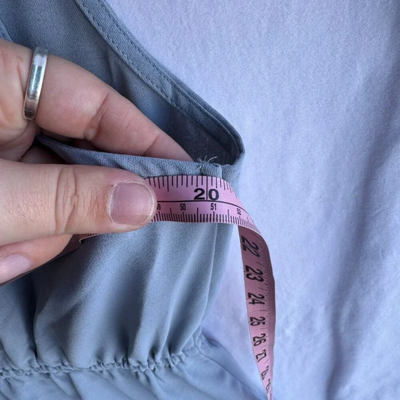 Dusty Blue Sleeveless Ruffle Hem Romper - Fits like 12/14 - Picture 8 of 8